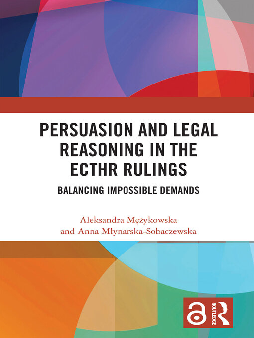 غلاف Persuasion and Legal Reasoning in the ECtHR Rulings